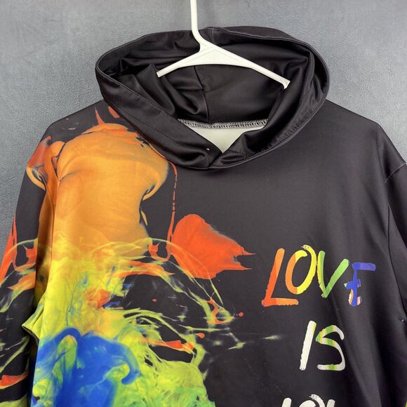 Tie-dye Love is Love Hoodie Men's Small Colorful Smoke San Francisco Pride Faith - Picture 6 of 9